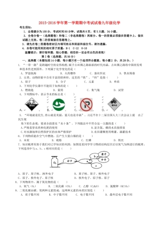 大学东莞石竹附属学校届九年级化学上学期期中试卷 新人教版试卷