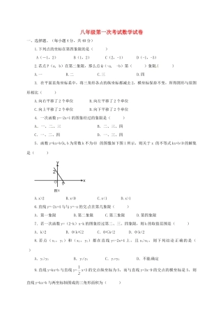 安徽省亳州市蒙城县 八年级数学第一次月考试卷 新人教版试卷