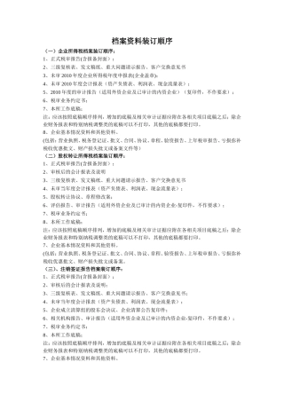 审计底稿装订顺序模板