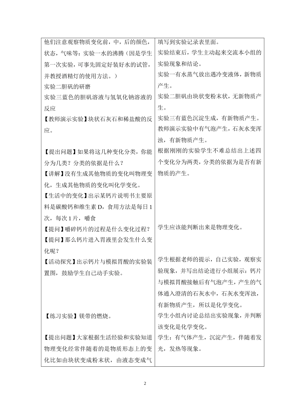 物理变化和化学变化的教学设计_第2页