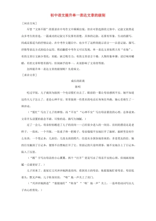 初中语文提升单一表达文章的九年级别 试题