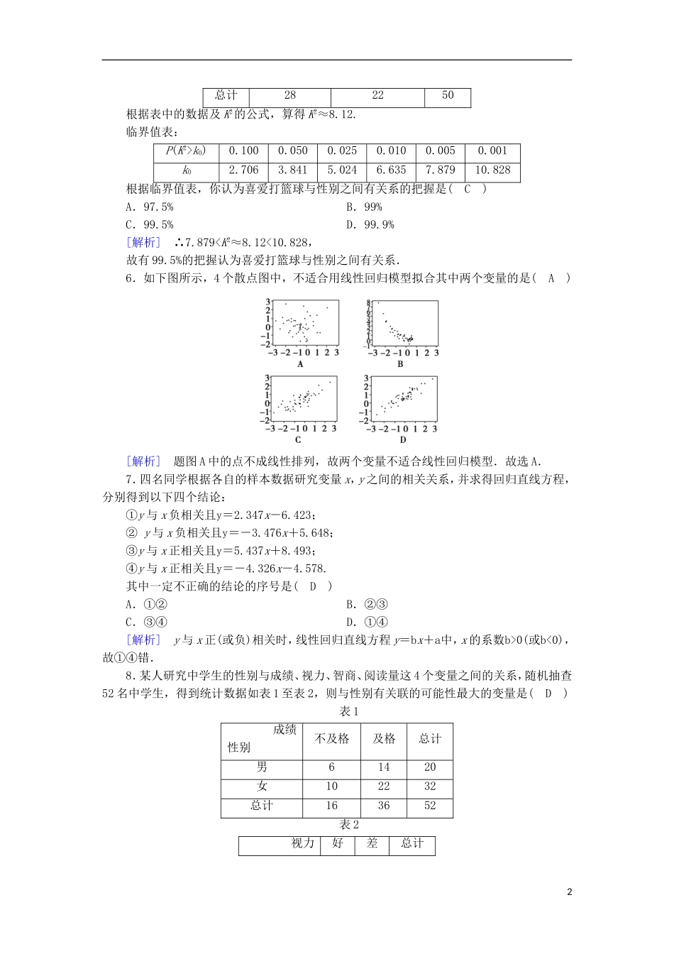 高中数学 第一章 推理与证明学业质量标准检测 新人教A版选修1-2-新人教A版高二选修1-2数学试题_第2页