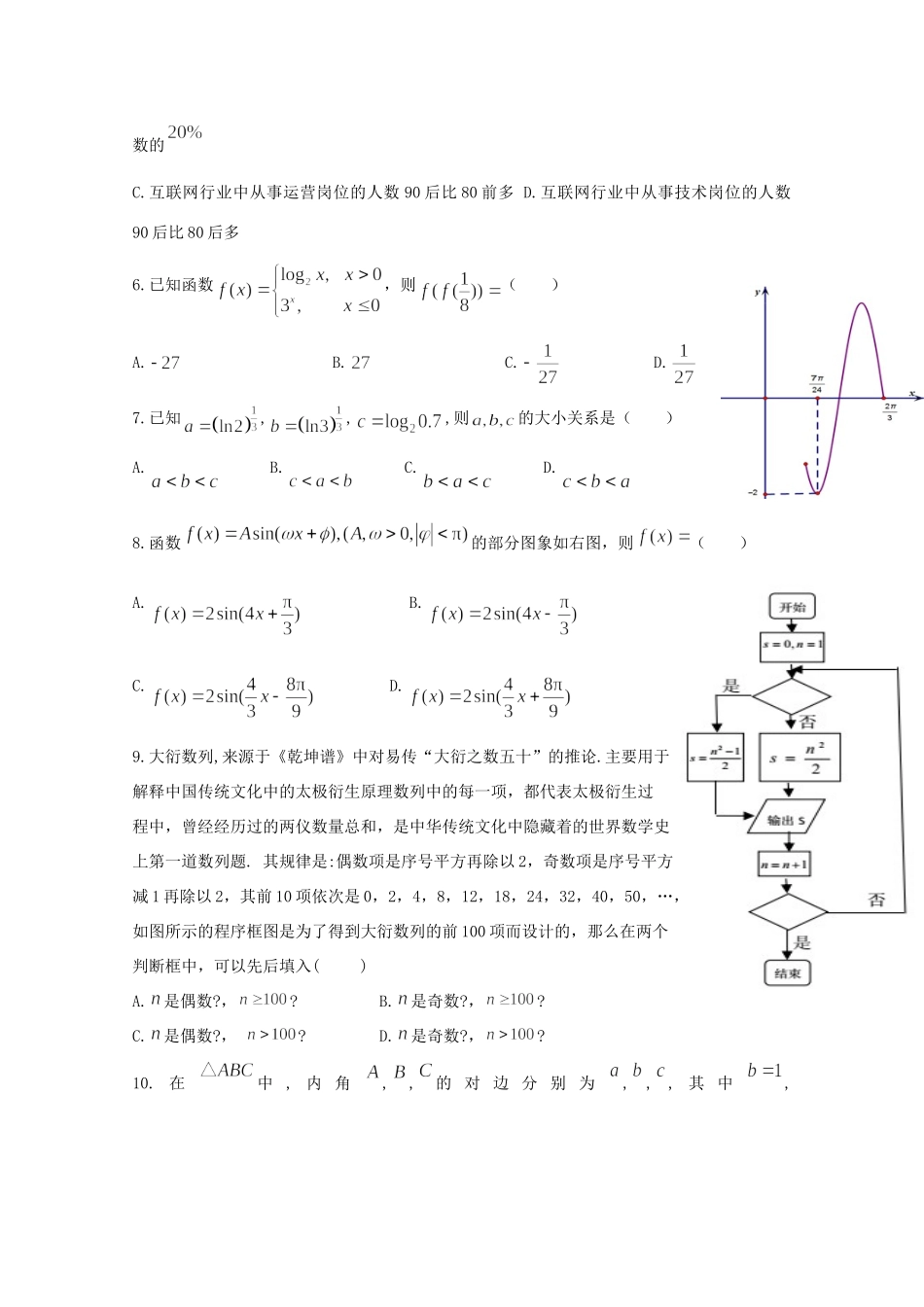 四川省威远中学2020届高三数学上学期第三次月考试卷 理_第2页