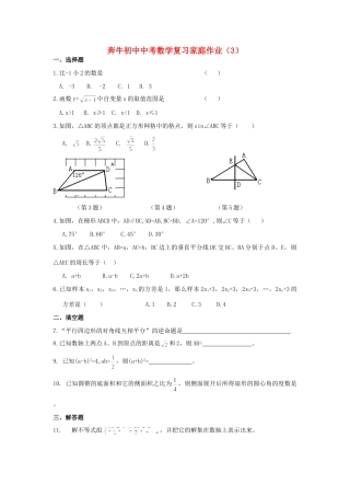 初中中考数学复习家庭作业3(无答案) 试题