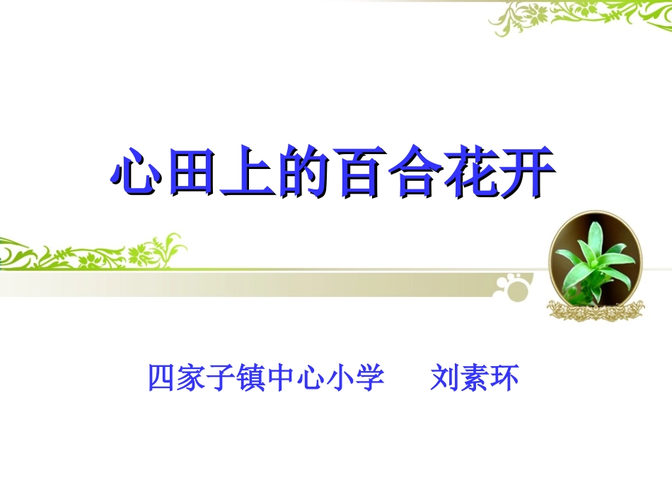 27心田上的百合花开_第1页