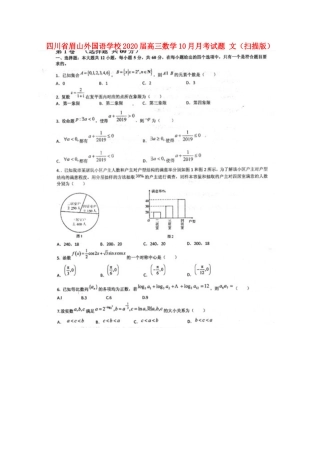 四川省眉山外国语学校届高三数学10月月考试卷 文试卷