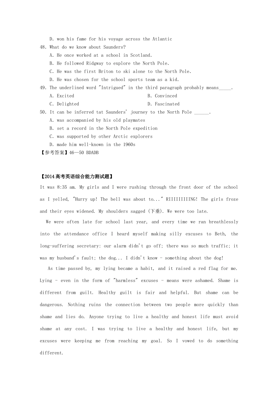 吉林省梨树县高考英语二轮复习 阅读理解选编(3)试卷_第2页