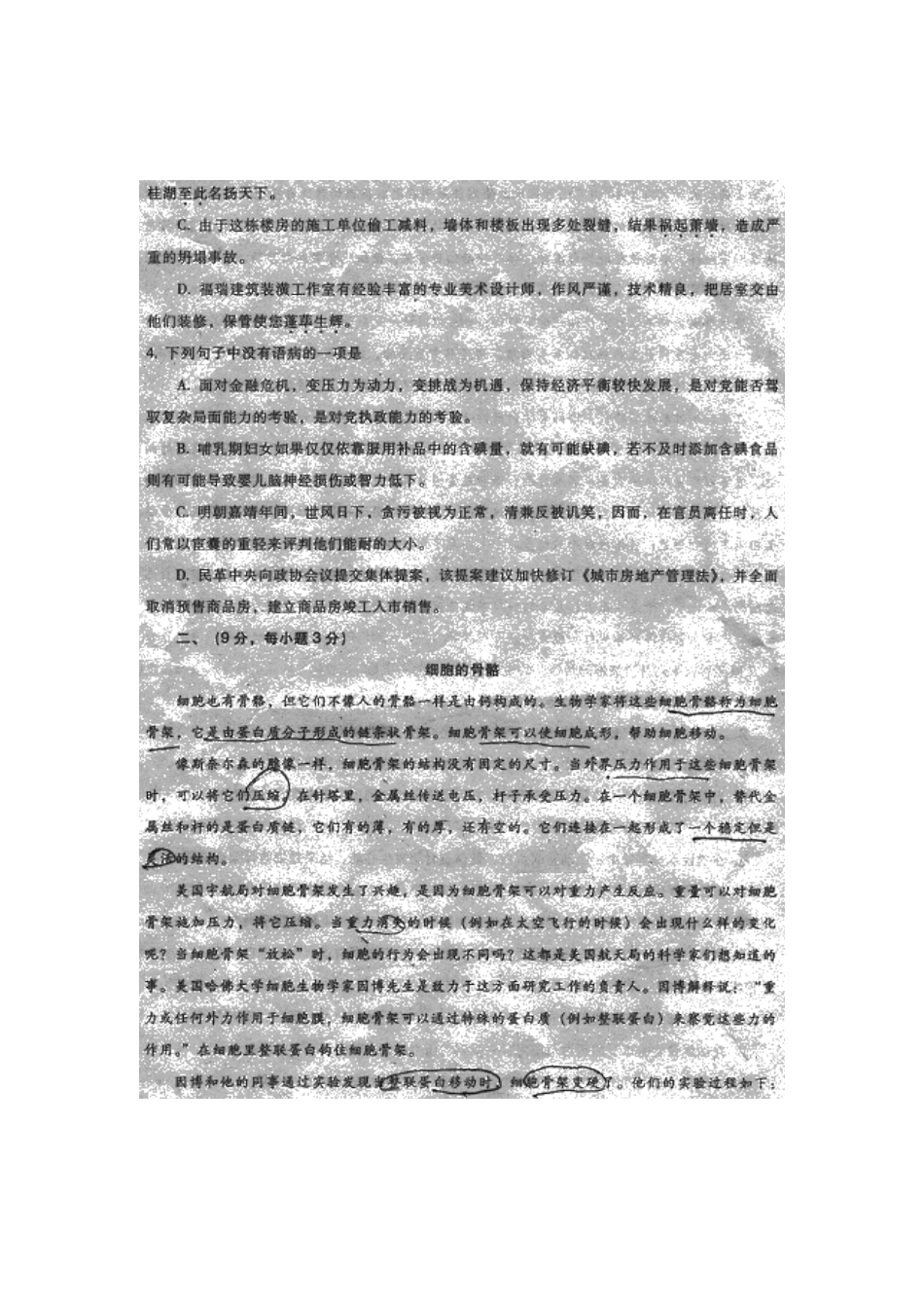 四川省广元市高三语文第二次高考适应性考试试卷试卷_第3页