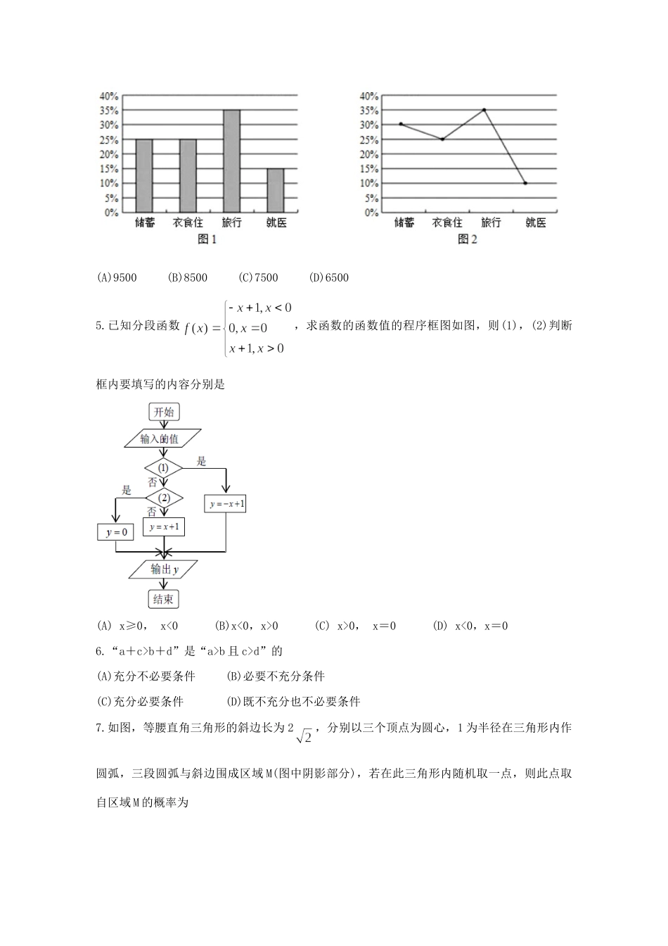 四川省攀枝花市 高二数学上学期教学质量监测试卷 文试卷_第2页