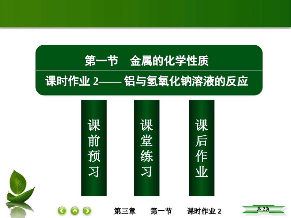 2014-2015高中化学课前预习课件：3-1-2-铝与氢氧化钠溶液的反应(人教版必修1)_第2页