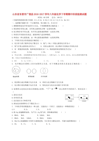 山东省东营市广饶县 八年级化学下学期期中阶段检测试卷(五四制)试卷