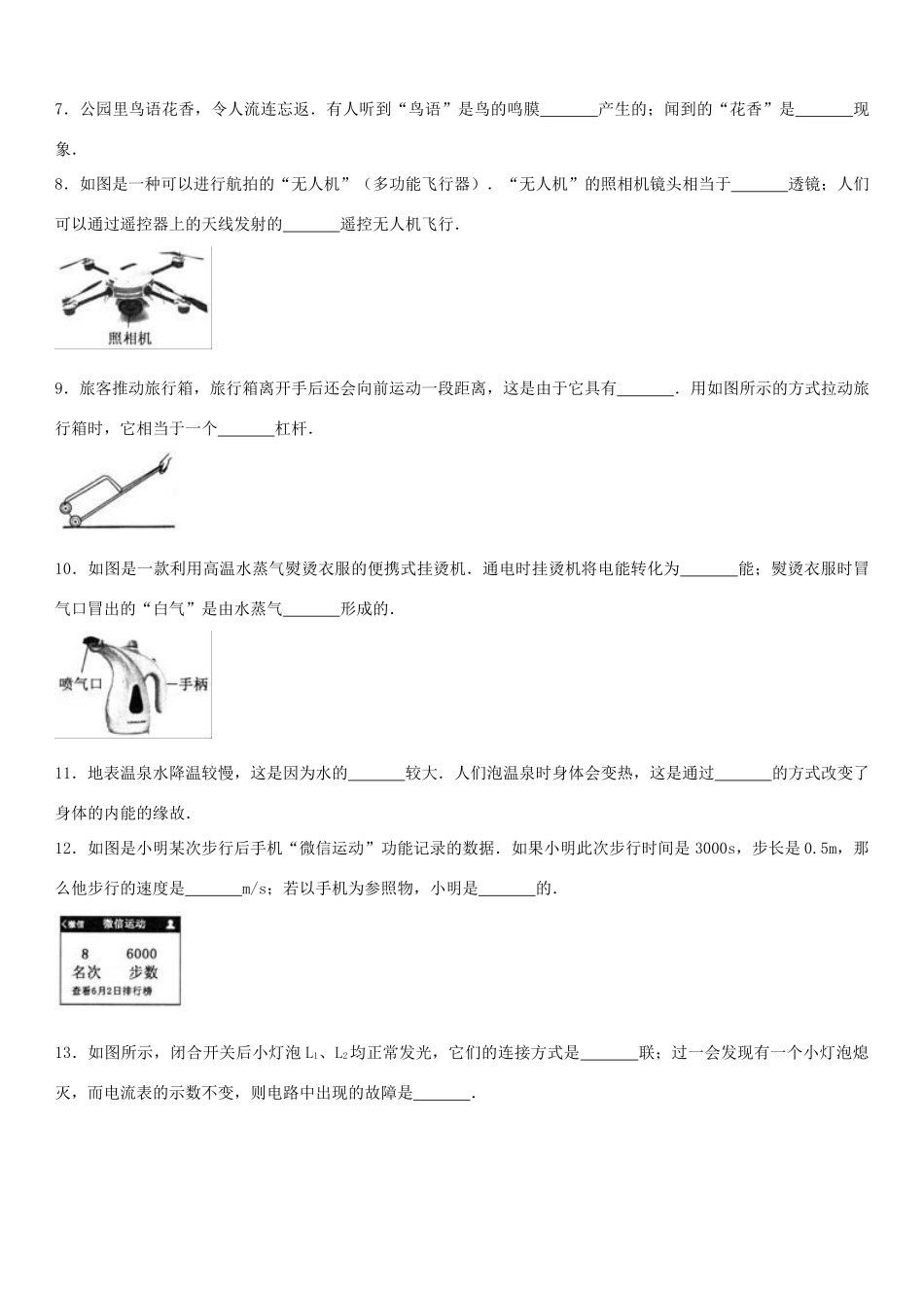 吉林省中考物理真题试卷(含解析)试卷_第2页