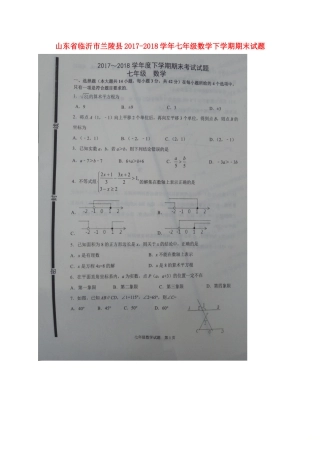 山东省临沂市兰陵县七年级数学下学期期末试卷新人教版试卷