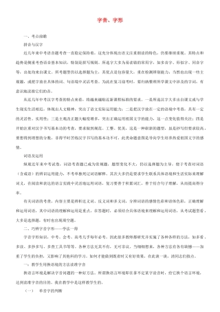 中考语文复习资料大全 字音、字形 教案试卷