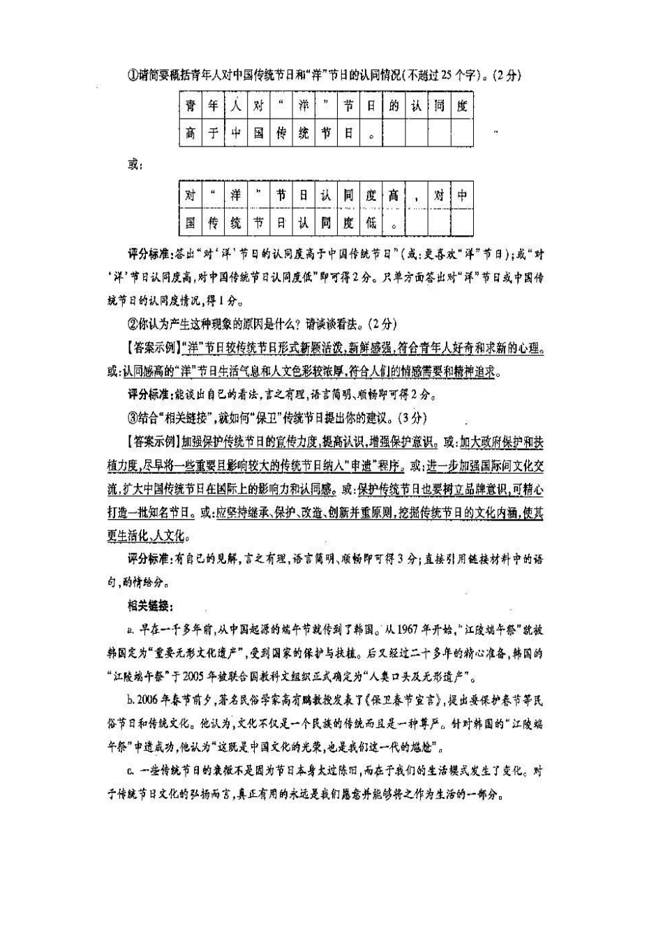 初中毕业生学业考试语文卷课改实验区扫描版人教版 试题_第3页