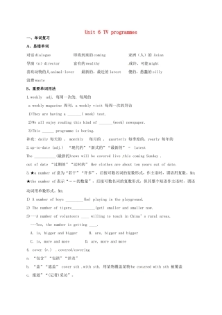 中考英语一轮复习 九上 Unit 6 TV programmes(新版)牛津版试卷