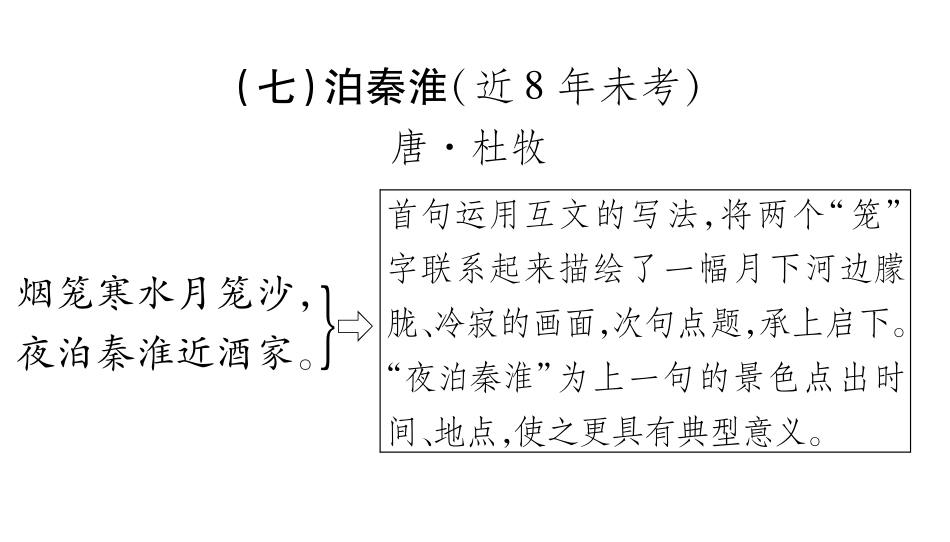 中考语文总复习 七上 泊秦淮备考满分挑战(pdf) 苏教版试卷_第1页
