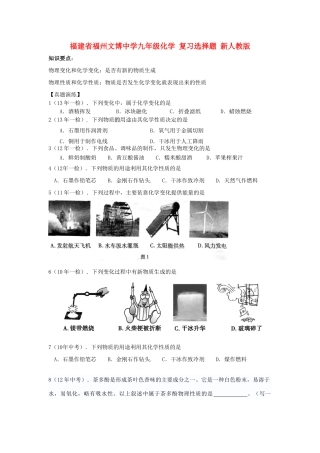 九年级化学 复习选择题 新人教版试卷