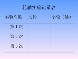 轮轴实验记录表