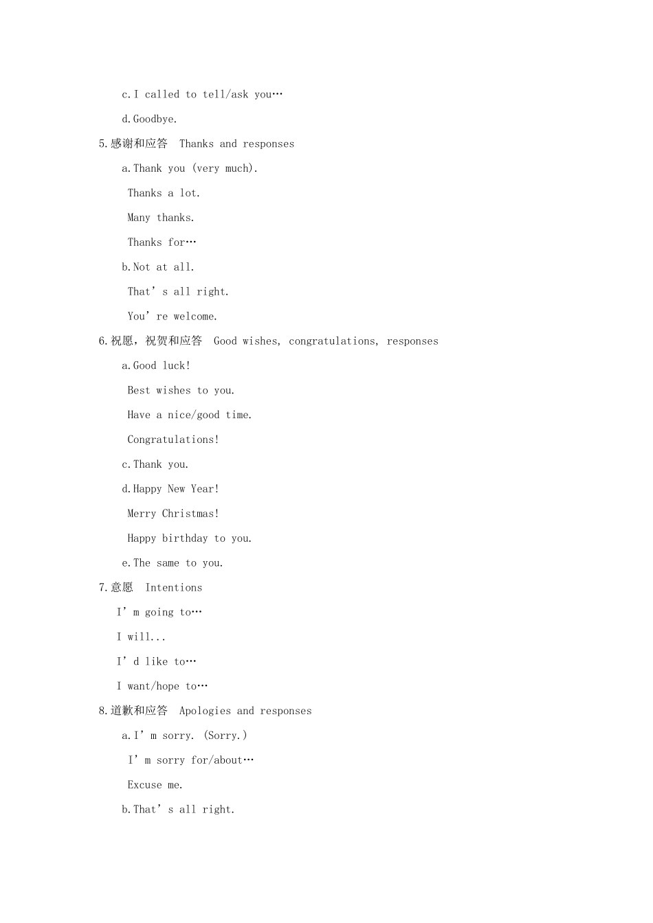 中考英语专题复习十二：交际用语的考点讲解和训练试卷_第2页