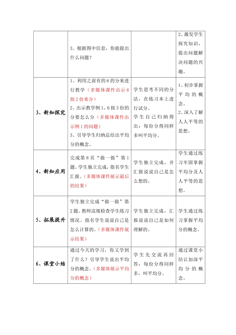 小学数学人教2011课标版二年级平均分的概念教学设计_第2页