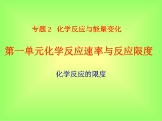 化学反应的限度