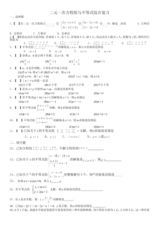 方程组与不等式综合