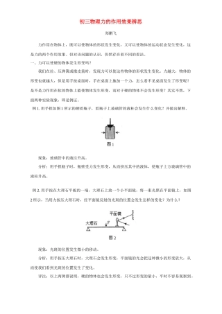 初三物理力的作用效果辨思 专题辅导 不分版本 试题