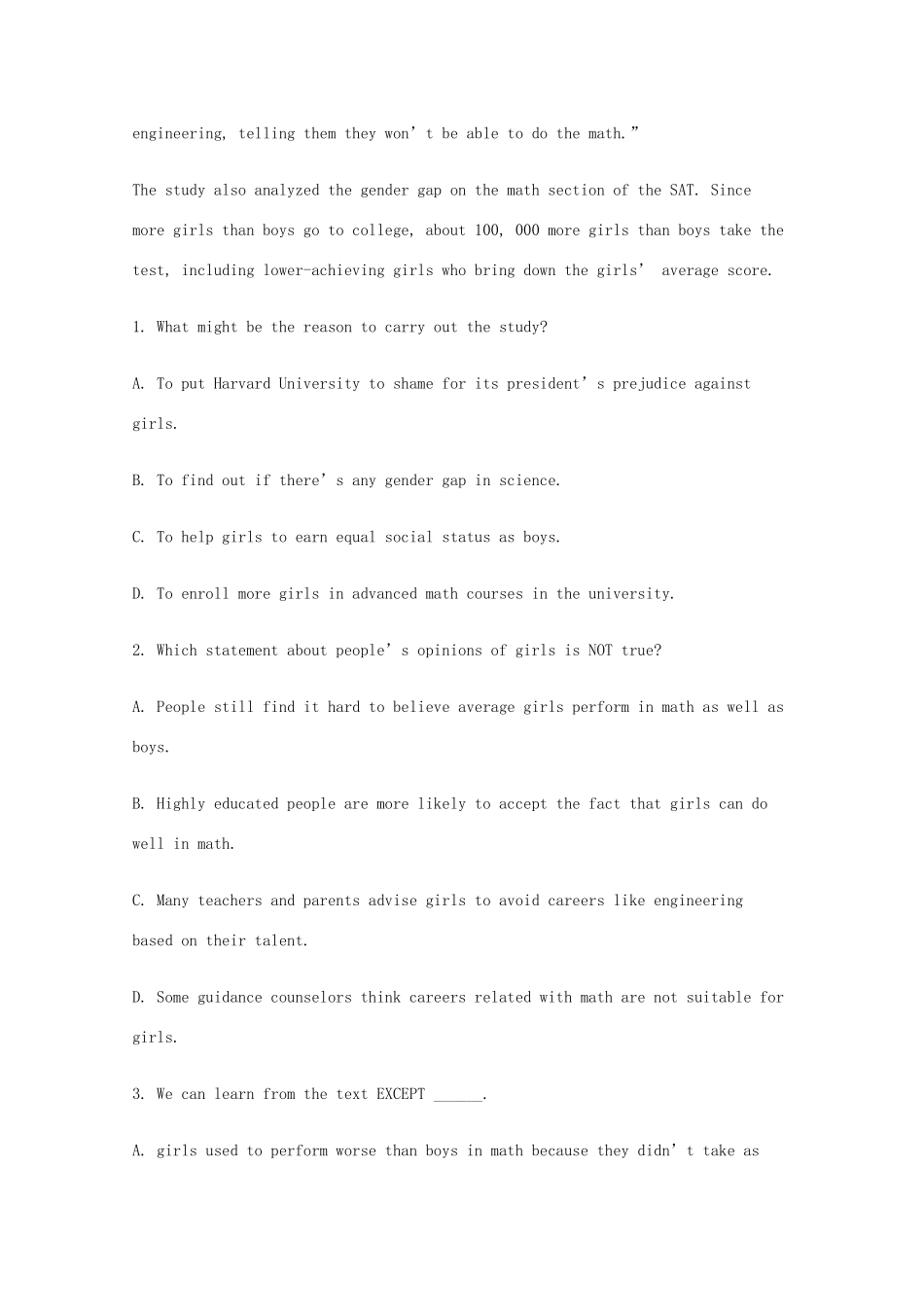 四川省南充市高考英语二轮复习 阅读理解寒假训练(18)试卷_第2页