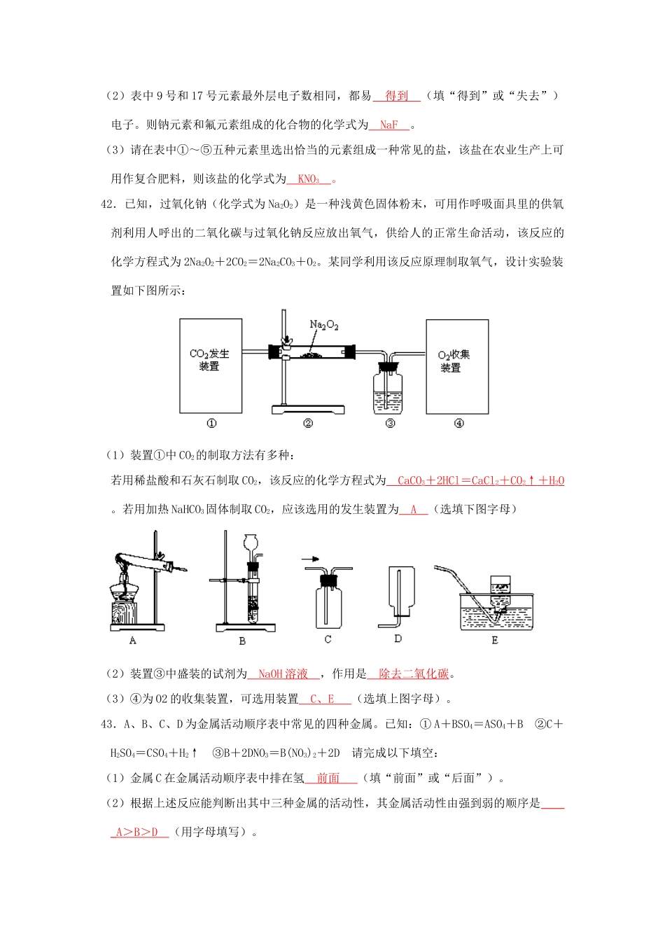 中考理综真题试卷(化学部分)试卷_第3页