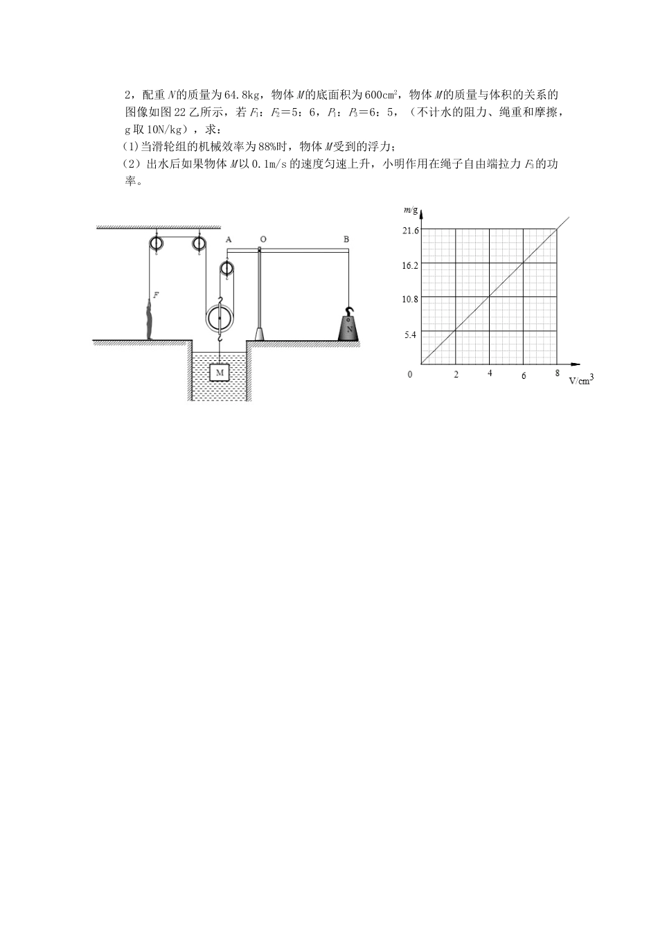 北京市中考物理总复习 压轴题7(无答案) 试题_第2页
