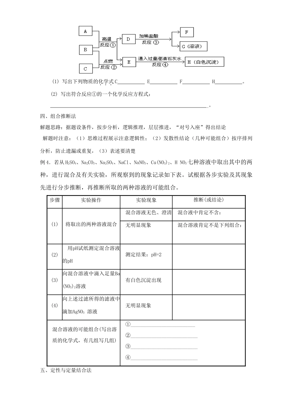 初三化学推断题专项复习 新课标 试题_第2页