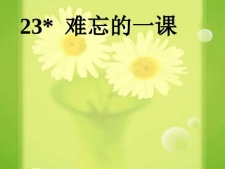 23.难忘的一课