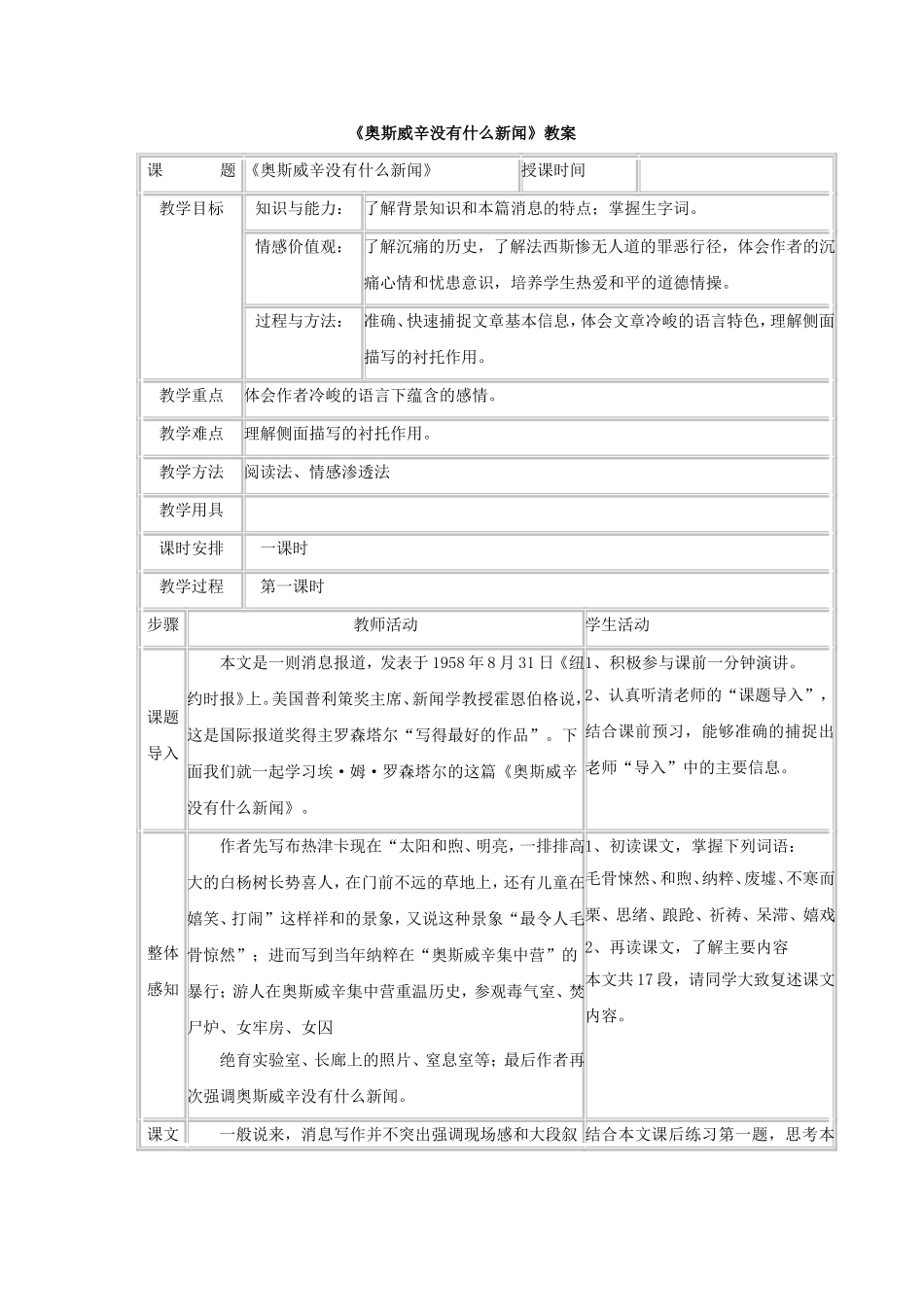 《奥斯维辛没有什么新闻》教案3_第1页