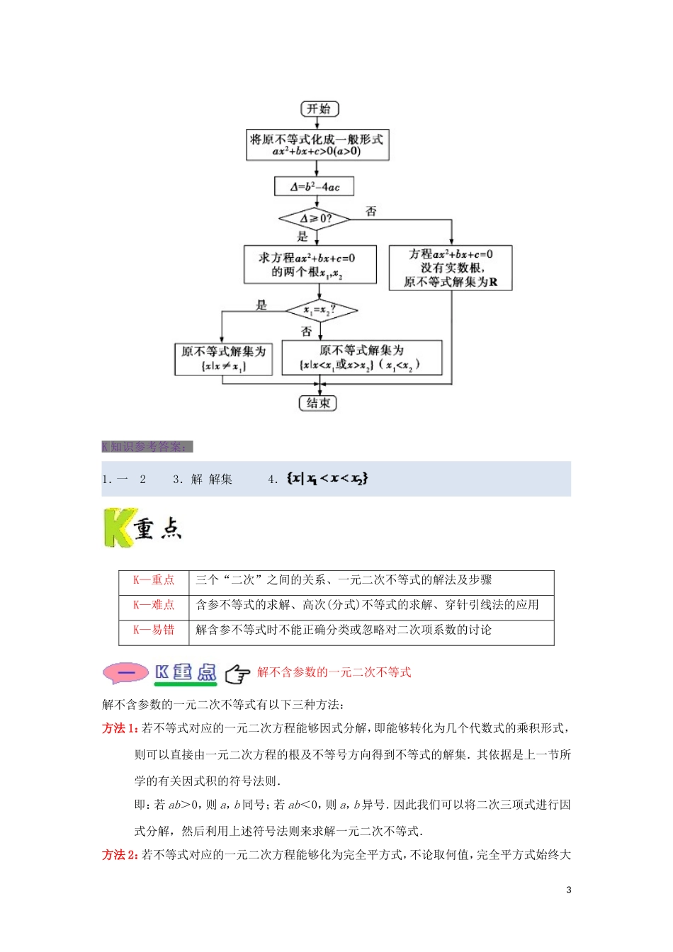 高中数学 第三章 不等式 专题3.2 一元二次不等式及其解法试题 新人教A版必修5-新人教A版高二必修5数学试题_第3页