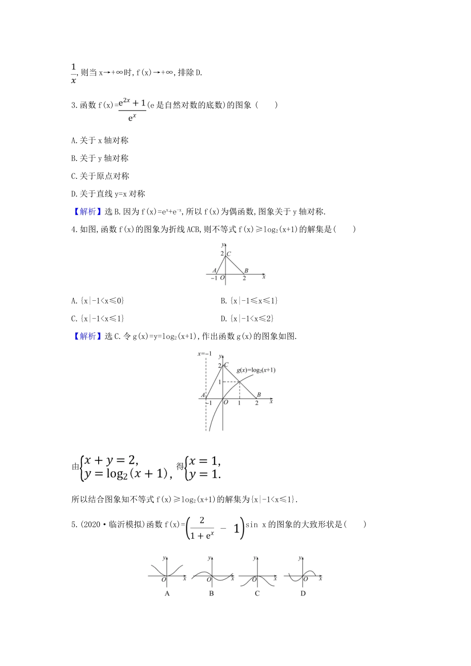 （新课改地区）高考数学一轮复习 核心素养测评九 函数的图象 新人教B版-新人教B版高三全册数学试题_第2页