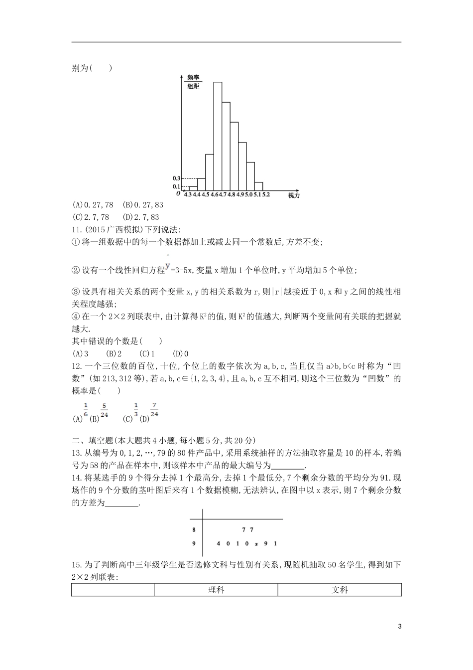 （新课标）高考数学二轮复习 专题6 解析几何检测 文-人教版高三全册数学试题_第3页