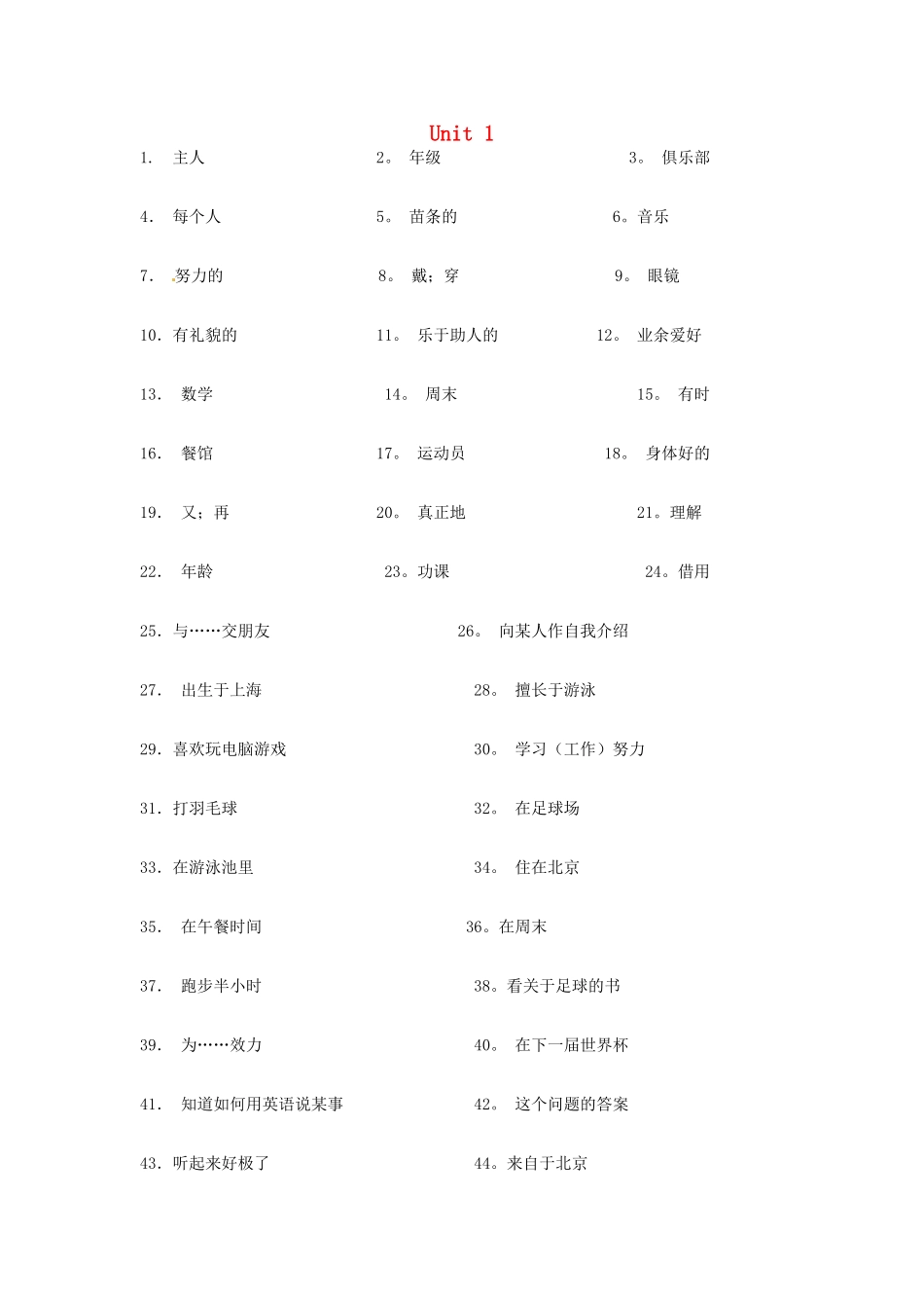 中考英语一轮复习 七上 Unit 1 6 单词词组句子默写 牛津版试卷_第1页