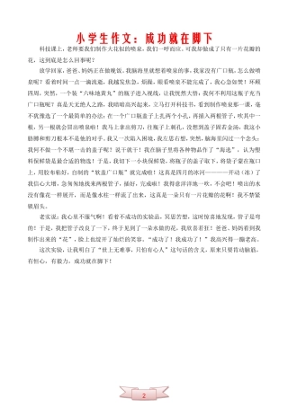 小学生作文：成功就在脚下