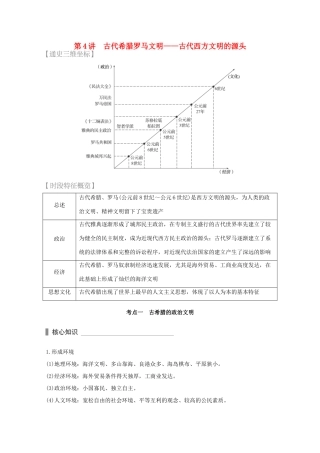 （全国通用）高考历史 考前三个月 第一部分 专题一 第4讲 古代希腊罗马文明—古代西方文明的源头（含解析）-人教版高三全册历史试题