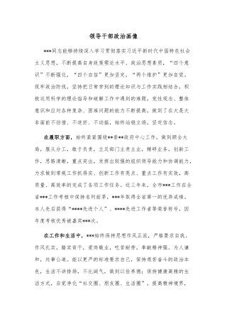 领导干部政治画像