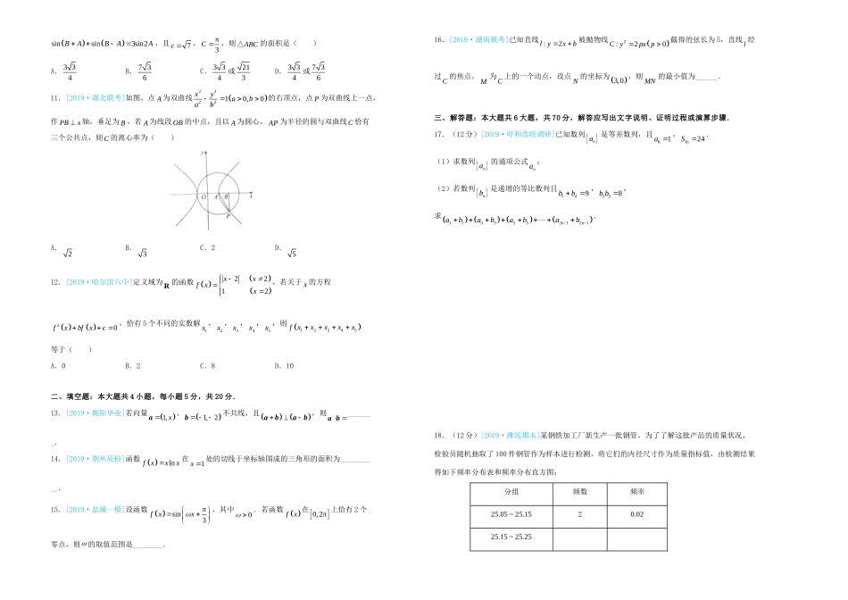 吉林省白城四中高三数学第二次模拟考试卷 文试卷_第2页