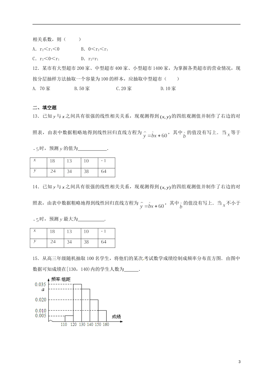 高二数学上学期周练试题（11.11，承智班）-人教版高二全册数学试题_第3页