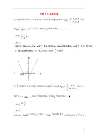 （江苏版）高考数学一轮复习 专题2.5 函数图像（练）-江苏版高三全册数学试题