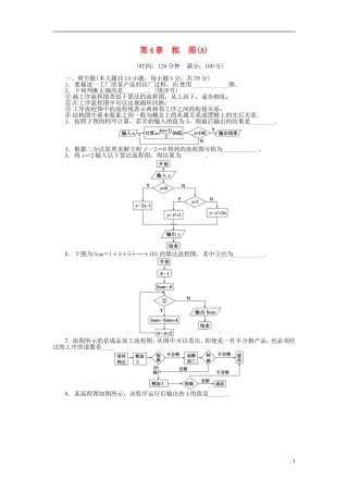 高中数学 第四章 框图章末检测（A）（含解析）苏教版选修1-2-苏教版高二选修1-2数学试题