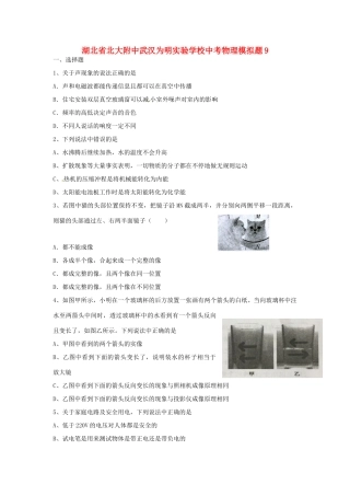中考物理模拟题9试卷