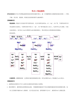 高中化学 最易错考点系列 考点4 粗盐提纯 新人教版必修1-新人教版高一必修1化学试题