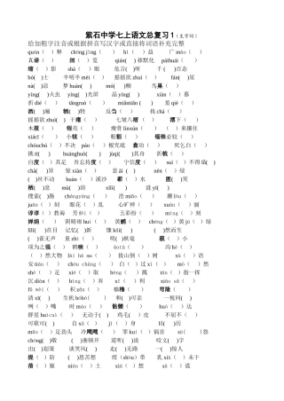 七上语文总复习1(生字词)