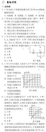 中考物理总复习 第十五章 电功率备考高效集训(pdf)(新版)新人教版试卷