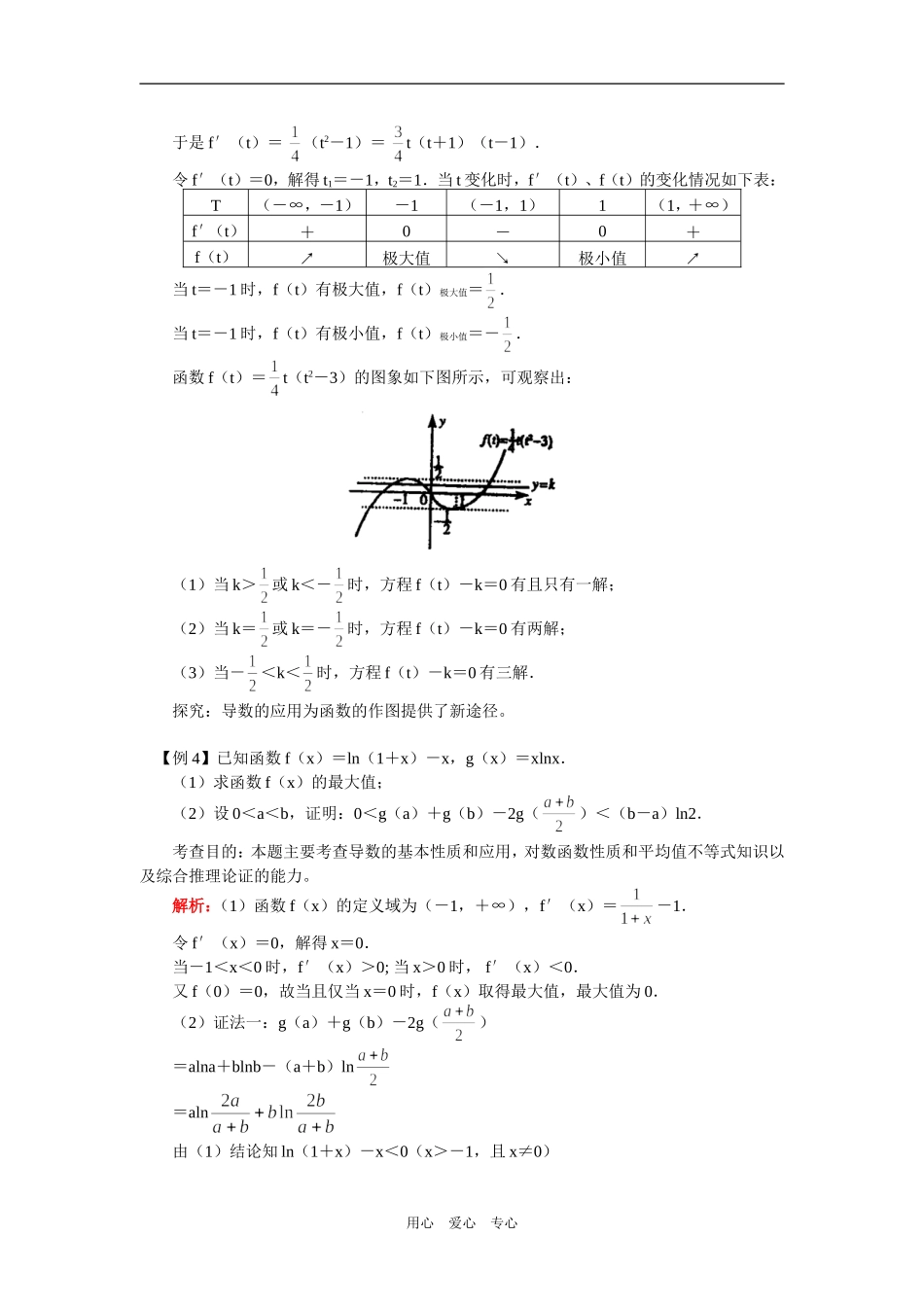 高二数学（理高考复习：导数的应用人教实验版（B）_第3页